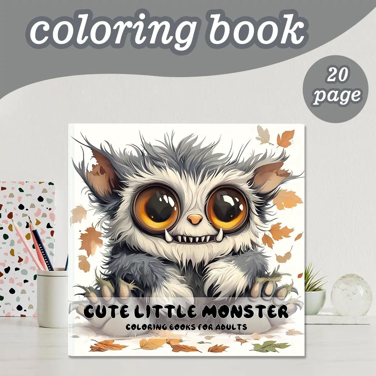 Innovative Fun Adult Coloring Book with Cute Monsters Theme, Stress Relief, High-Quality Thick Paper, Perfect Gift for Christmas & Halloween