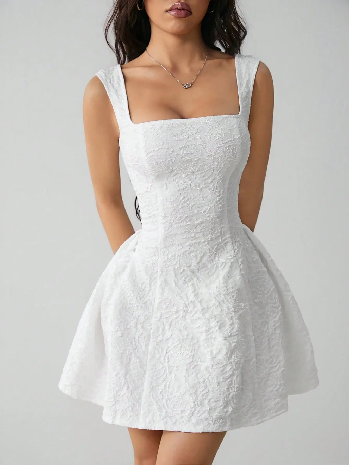 white christmas dresses Ramona Contrast Corset Babydoll Mini Dress main image 0