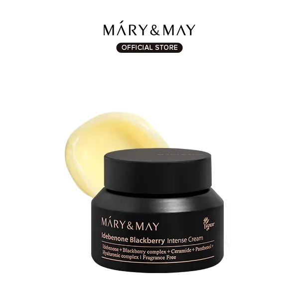 [Mary&May Official] Mary&May Idebenone Blackberry Cream Antioxidant Korean Moisturizer with 5 Ceramides & Hyaluronic Acid for Skin Barrier Repair 48H Hydration All Skin Types 70g