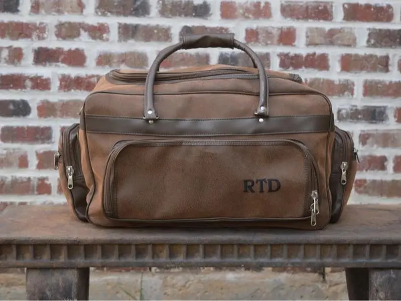Personalized Mens Leather Bag, Groomsman Gift, leather tote, gym bag, carry on, leather duffle bag, groomsmen gift, Personalized travel bag