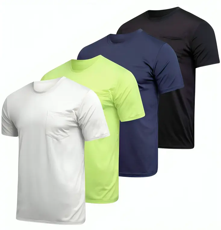 Gildan Men's Soft Plain Seamless Long Sleeve Athletic Sport T-Shirt - G830, 5.5 oz 50/50 Cotton-Polyester DryBlend Fabric, Breathable Smooth Round Neck, 5-Point Left-Chest Pocket, Casual Small Menswear Top