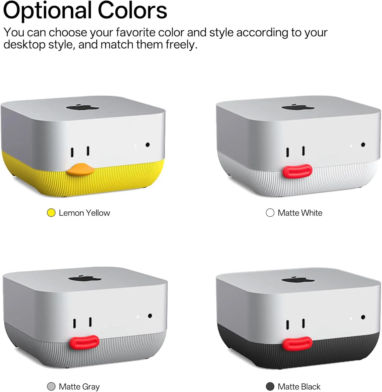 Lonelyfox Mac mini M4 & M4 Pro Dock Stand – Front Power Button