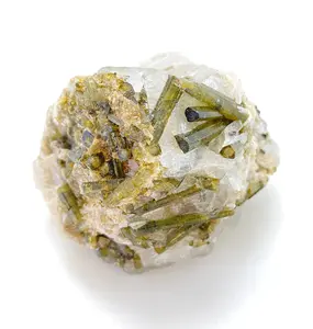 Raw Green Tourmaline & Clear Quartz Crystal - 34