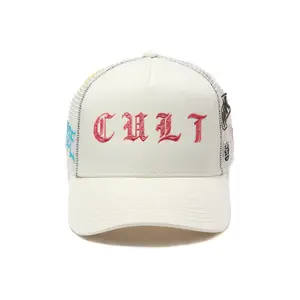 Cult's Logo Mesh Back Trucker Hat "Cult Community" in Winter White