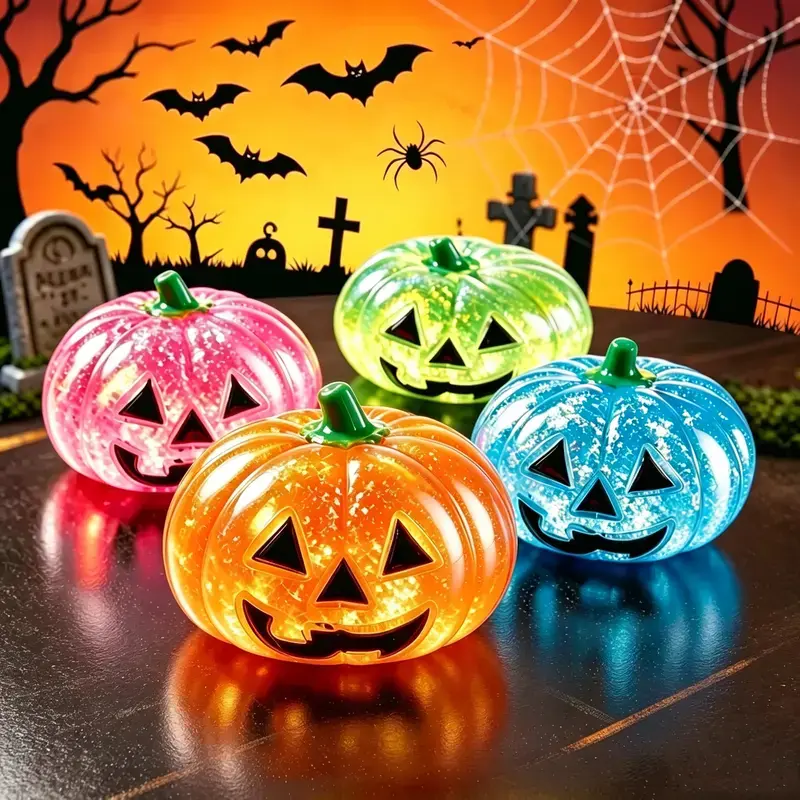 Halloween Pumpkin Squishy Toy, Slow Rebound Pinch Stress Relief Fidget Ball for Anxiety & Relaxation