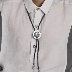 FaithHeart Vintage Western Style Leather Necktie Gift for Men