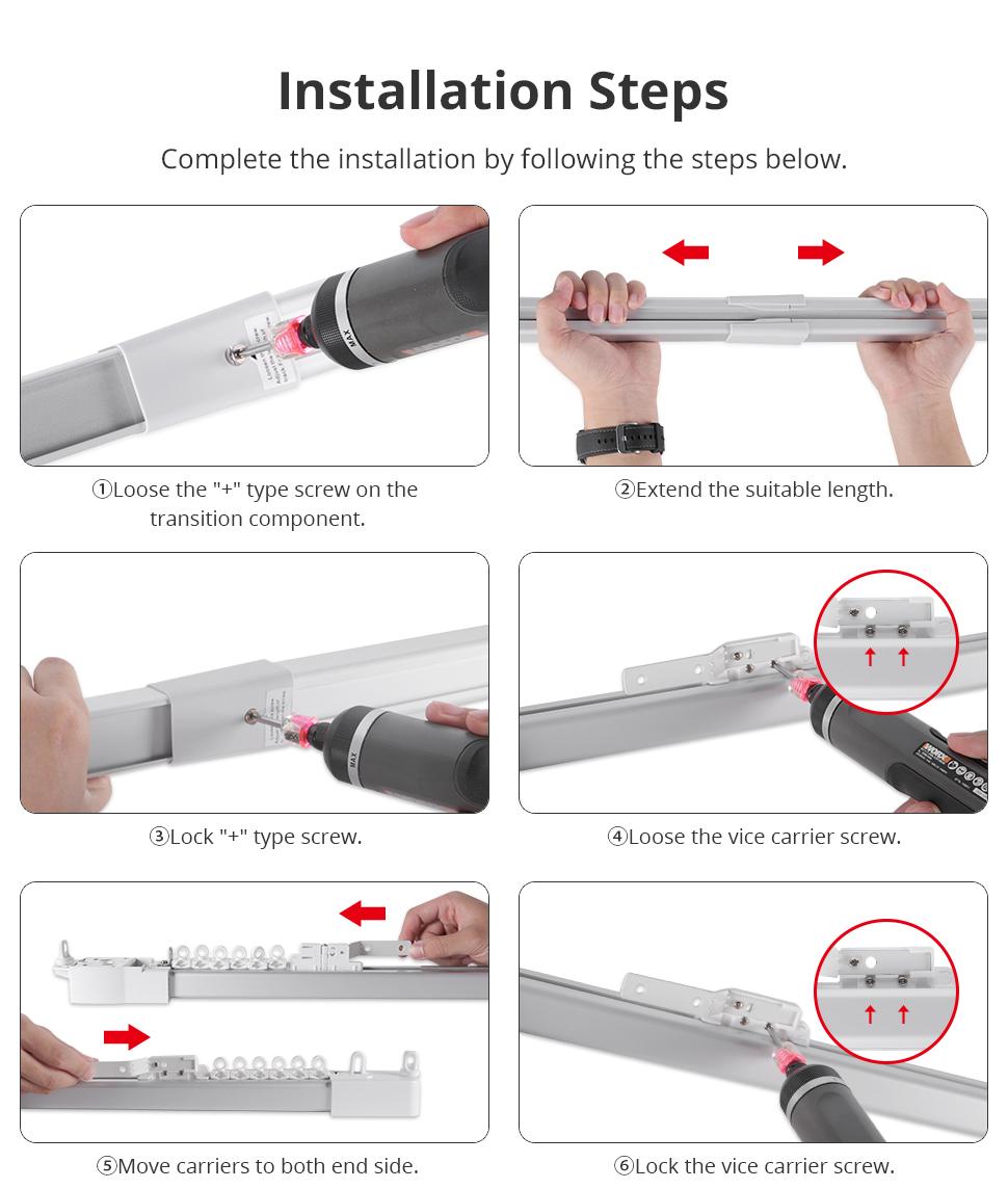 Zemismart Fully Automatic Electric Curtain Sliding Rail Directly Connected to Apple HomeKit for Easy Control and Installation
