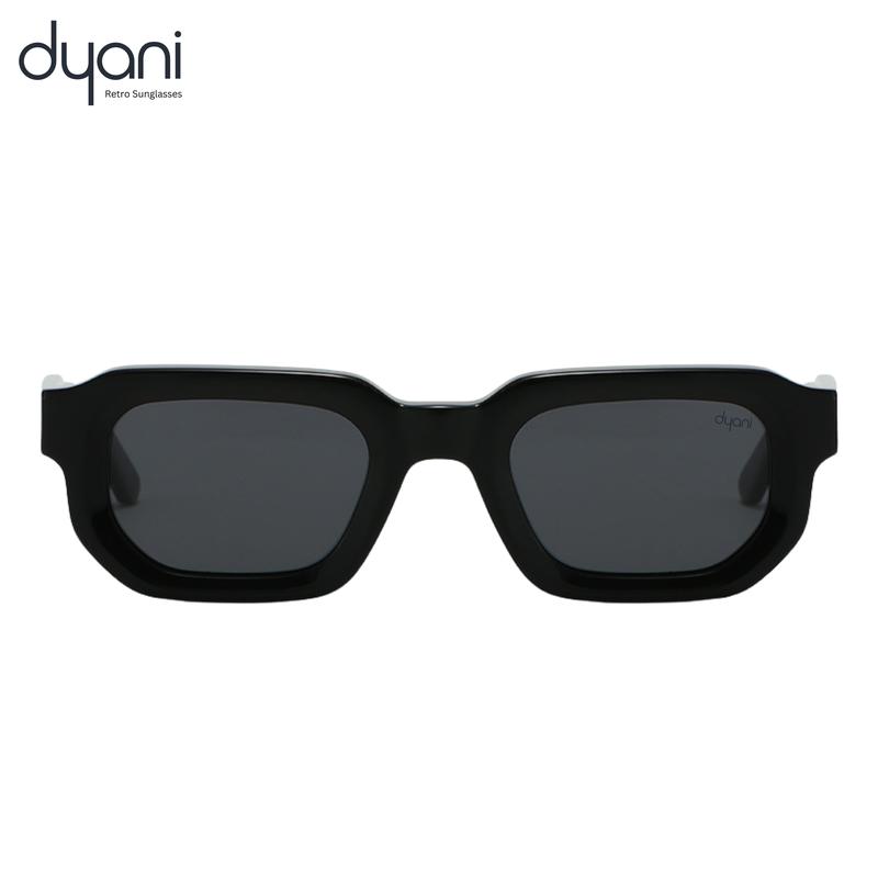 Dyoni The Royce Retro Sunglasses - Chunky Square Frame with Sculpted Edges & Tinted Lenses for Unisex Comfort