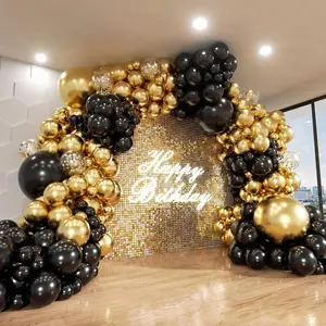 Gold Balloon Arch Set, Balloon Party Supplies, Metallic Gold Balloons, Metallic Latex Balloons, Sizes Include 22, 18, 12 Inches, Perfect for Happy Birthday, Anniversaries, Graduations, New Year Decorations