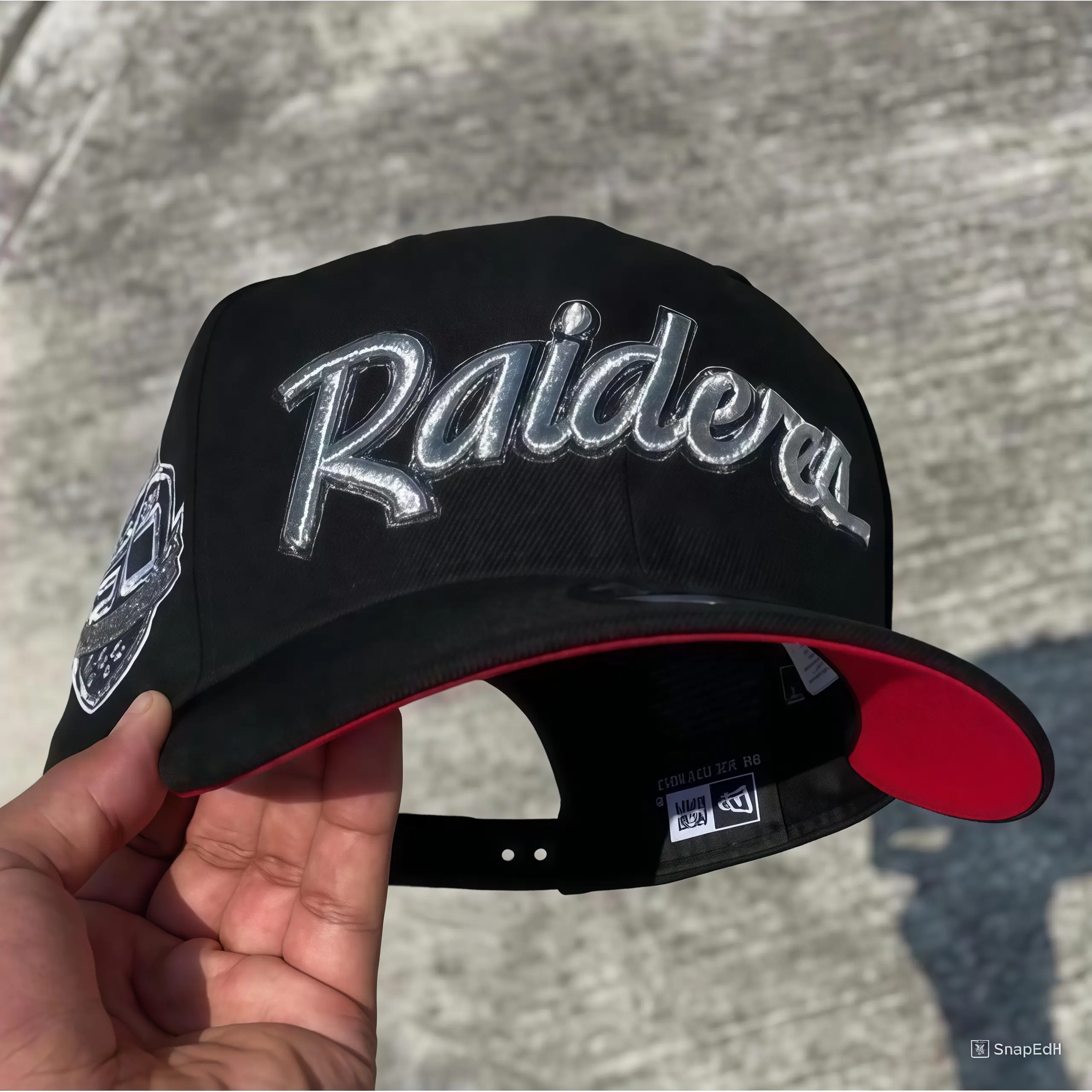 New Era Raiders Black Silver Cap NFL Football Hat 9FIFTY Snapback Embroidered Logo Flat Brim Streetwear Hip Hop Fashion Unisex