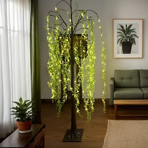 4-Foot/5-Foot/6-Foot Charming LED Weeping Willow Lights - Artificial USB-powered weeping willow floor lamps, perfect for home and holiday decor, Mother’s Day, spring and summer decorations, and various occasions, including holiday and party decorations