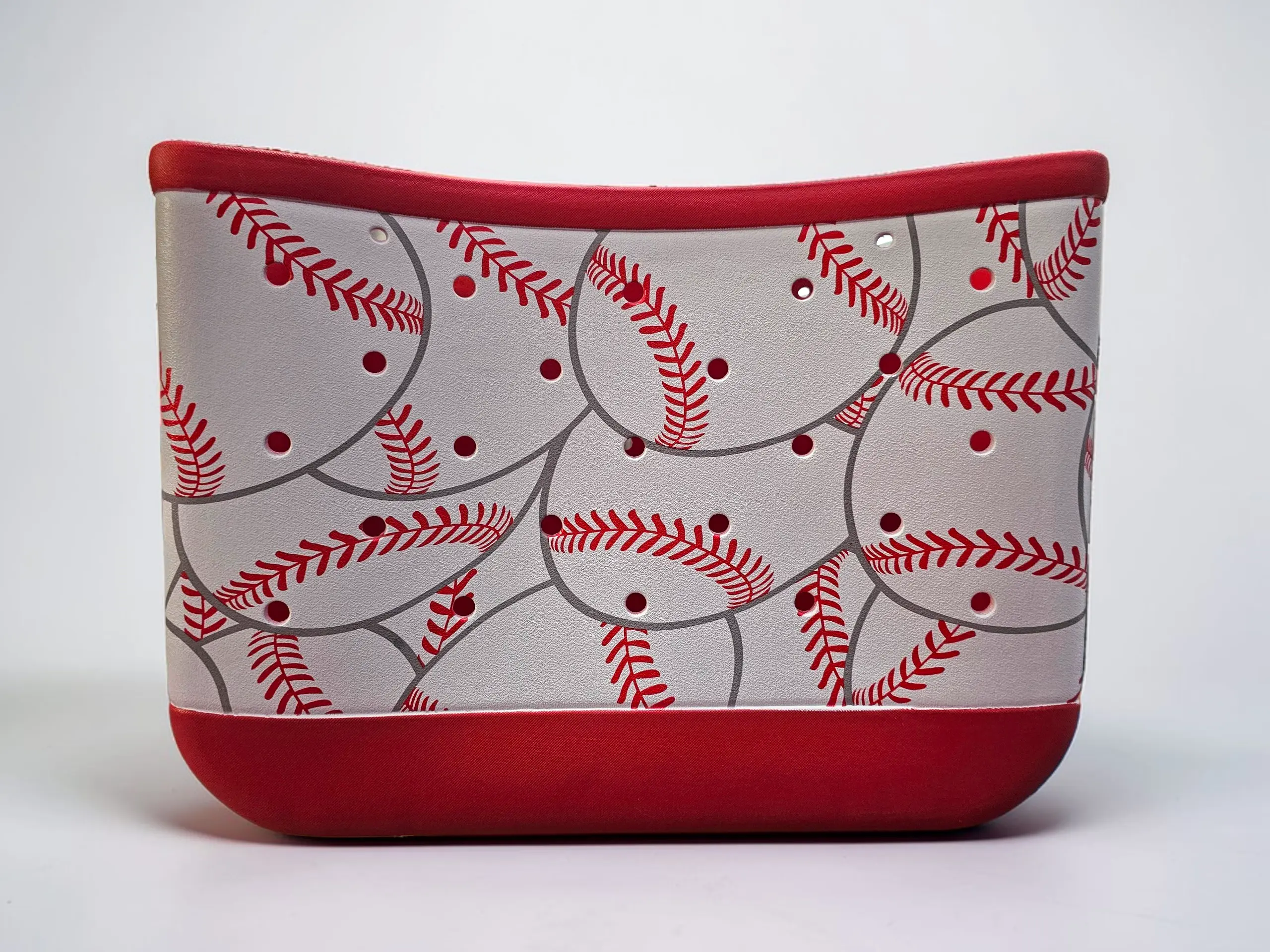XL Baseball Print Tote Bag - Red