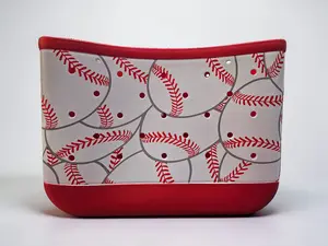 XL Baseball Print Tote Bag - Red