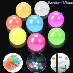 Night Light Stress Relief Ball, Transparent Stretchable Tpr Wall Stick Ball, Portable Sensory Relaxation Toy, Perfect for Festive Gifts, Stress Relief Fidget