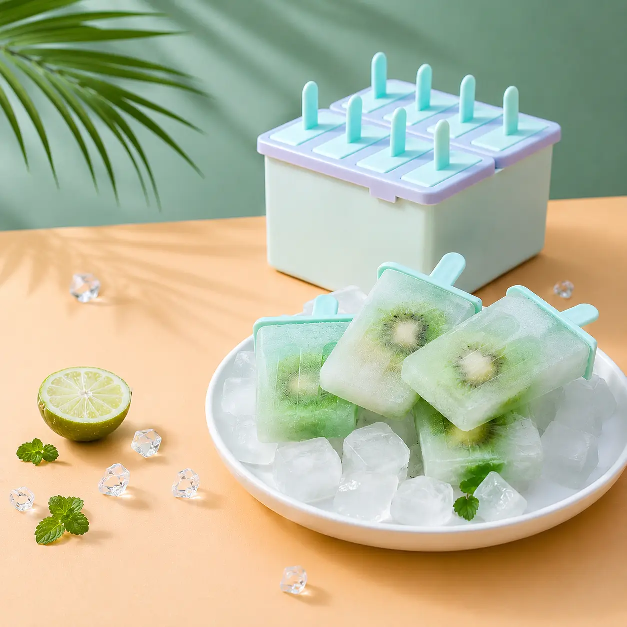 DIY Popsicle Mold Set with Lid, Reusable Ice Pop Maker Made of Durable Food-Grade PP Material, Perfect for Making Fruit Popsicles, Yogurt Bars, Smoothies and Healthy Snacks