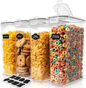 Utopia Kitchen 4-Pack 4L Airtight Food Containers, BPA-Free Leakproof Food-Grade Non-Porous Grain Storage for Pantry Organization, Grain Storage Container