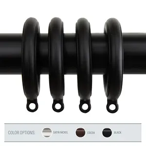 Central Design  1.75 in. Poly Resin Curtain Eyelet Rings, Black - Set of 10