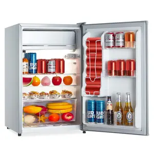 GARVEE 4.3 Cu.Ft. Mini Refrigerator with Freezer, Adjustable Thermostat, Reversible Door, Removable Glass Shelves, Ideal for Dorm, Office, Garage, Apartment, Available in Grey, White, Black