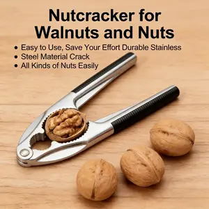New Heavy Duty Nut Cracker Tool, Walnut Pliers for All Nuts, Sturdy Metal Shell Opener for Pecans, Hazelnuts, Almonds, Kitchen Gadget for Home & Party Use