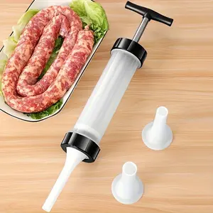 Manual Sausage Stuffer Machine with Easy Press Button Mechanism, Plastic Material, Compact Portable Kitchen Tool, Kitchen Gadget for Home Cooking, Sausage Stuffer Maker
