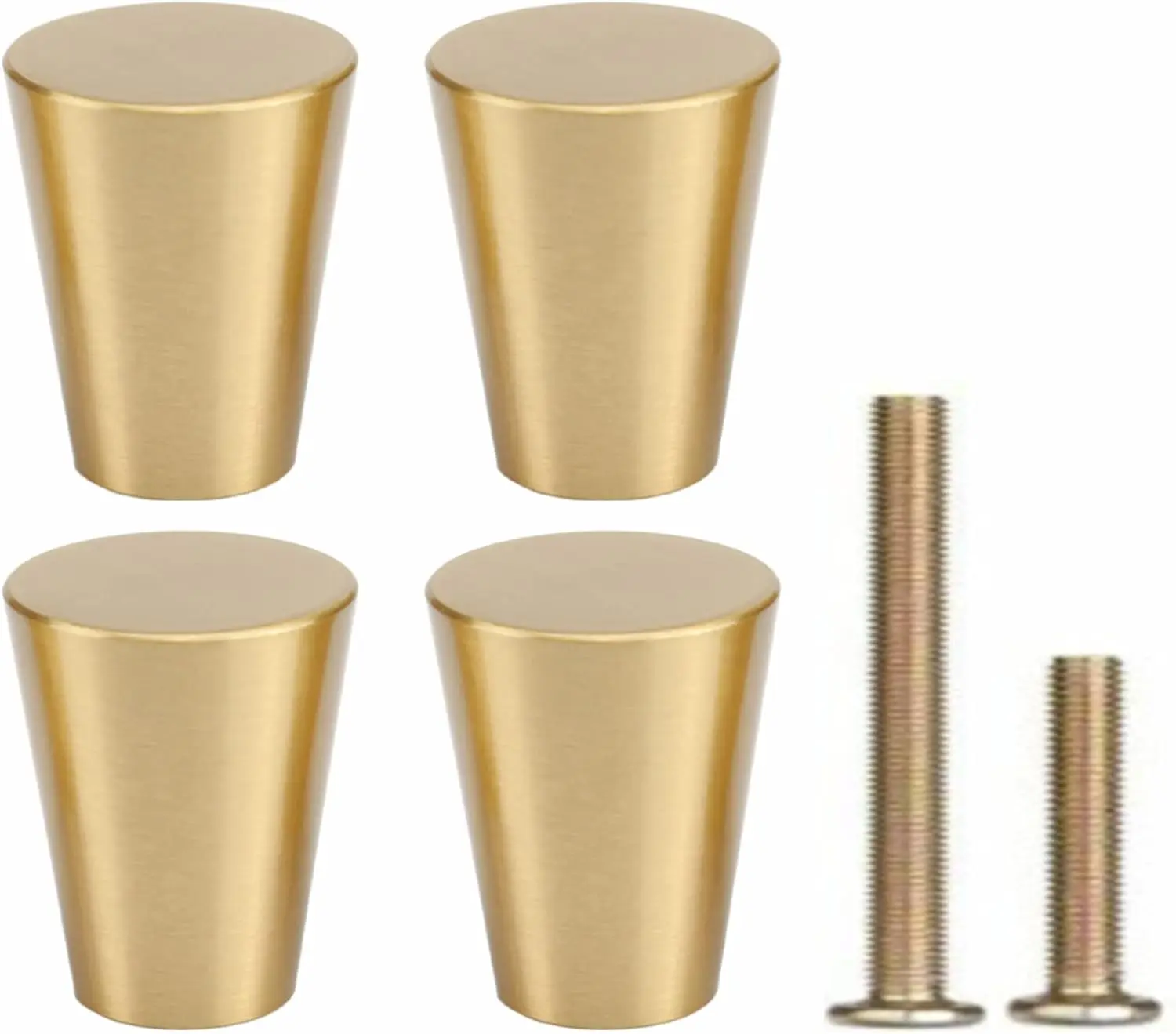 4 count 0.79"x0.98" Solid Brass Cabinet Knobs Handle Cone Shoe Book Drawer Knob Handle (Brass)