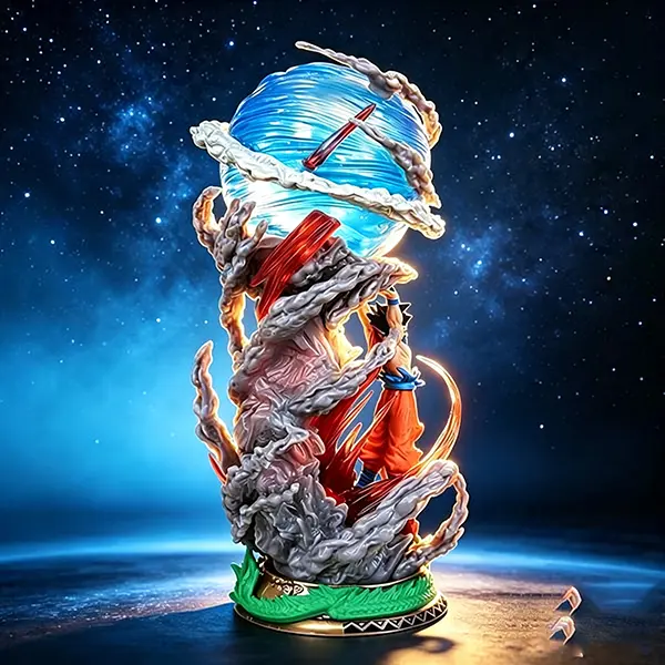 DBZ animation energy impact hand, luminous energy ball+movable combat posture dynamic sculpture, suitable for friends to send, birthday, anime fans advanced collection choice.