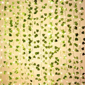 168 FT Artificial Ivy Garlands with 400 LED /132FT String Light  Vines for Bedroom Decor Ivy Leaves Greenery Faux   Green  Decor for  Kitchen Garden Office Wedding Wall