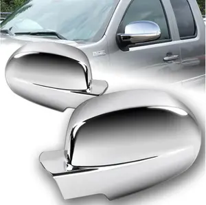Triple Chrome Plate Mirror Cover Trim Overlay Compatible with 2007-2013 Chevy Silverado 1500 / Sierra 1500/2500 / 3500HD / Tahoe/Suburban/Yukon/Yukon XL/Escalade ESV