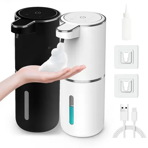 FEELSO Smart Automatic Soap Dispenser - USB Charging, Wall-Mounted Electric, 0.25s Touchless Response, 4 Foam Settings, Leak-Proof Refillable Pump, Waterproof 380ml, Multifunctional for Bathroom, Kitchen Home Supplies