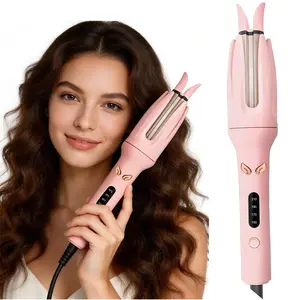 Automatic Hair Curler Double Ceramic Curling Irons with 1.5" Rotating Barrel 4 Temps Timer for Salon-Quality Curls 210°C Heat Control Youth Friendly Design - Flawless