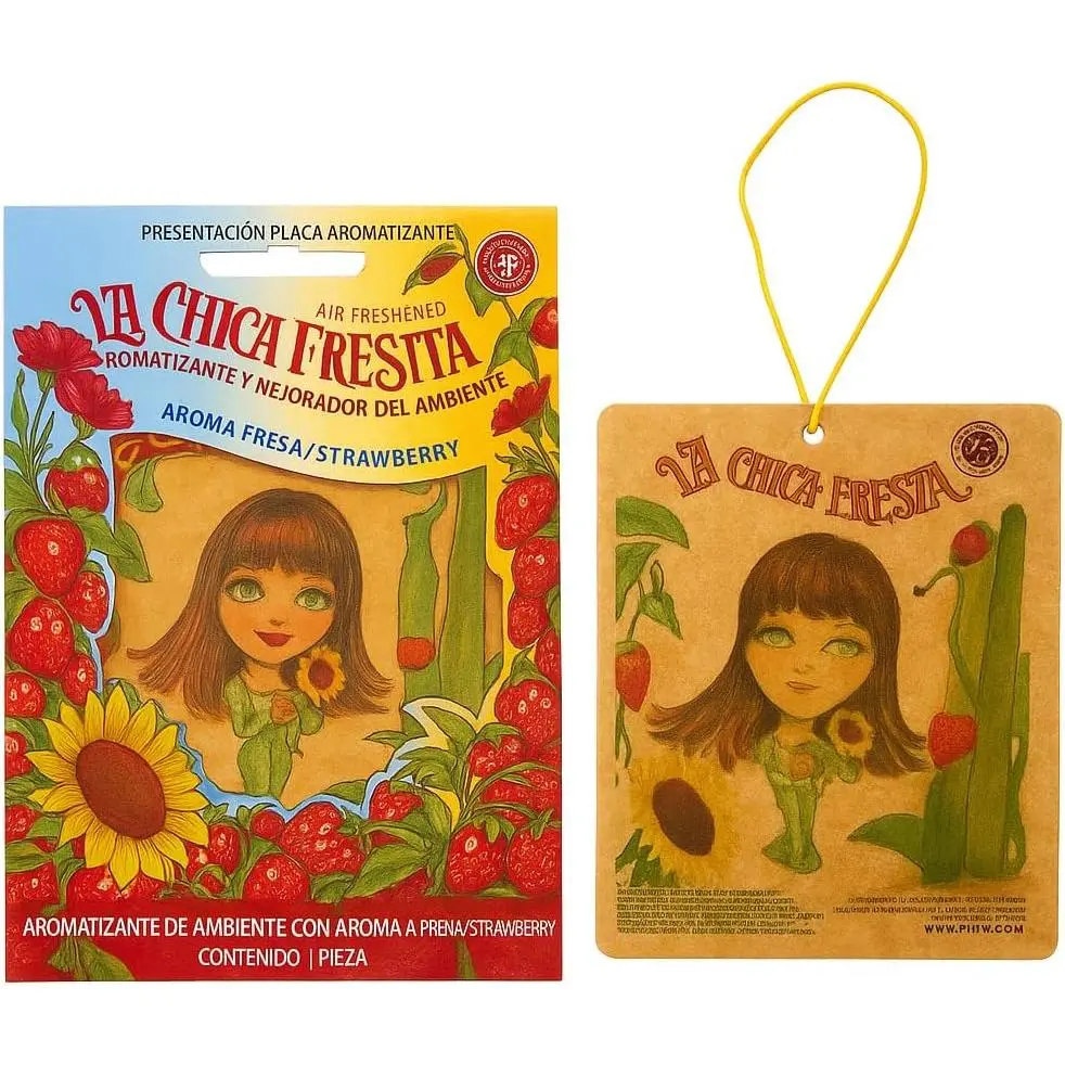 cf-4 Automotive & Office Air Freshener, Strawberry 4-Pack with Sweet Perfume, Long-Lasting Odor Absorption, Flyable Presentation Plate Included, Car/Office, Cf-4 Model