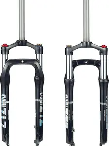 ZTZ 26 x 4.0 inch Fat Tyre MTB Suspension Fork - 100 mm Travel, 135 mm Spacing Hub, 9 mm QR, Manual Lockout Oil Spring Mountain Bike Front Fork, Ideal for Snow Beach XC Mountain Bikes