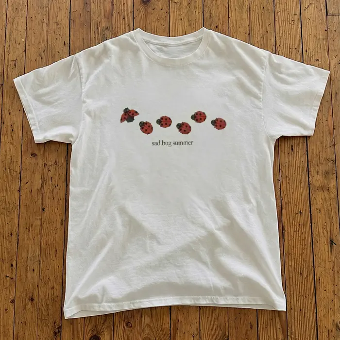 [ On Sale 55% ] Sad Bug Summer Shirt Funny Ladybug Graphic Tee Heavy Cotton Cute Aesthetic Insect T-Shirt Sarcastic Cottagecore Outfits Gift