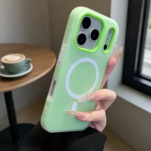 Luxury Candy-Colored 2-In-1 Magnetic Phone Case - Frosted Soft Shell, Shockproof Cover with Magnetic Wireless Charging Compatible with iPhone 17 Pro Max, 16, 15, 14, 13, 12, 11 Pro Max Plus