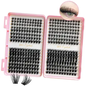 Eyelash extension set-single set of eyelashes, D curl, mixed length of 10-14mm, soft and comfortable, suitable for homemade household extension, and can be reused, Eyelash Extension Glue, Eyelash Extension Kit