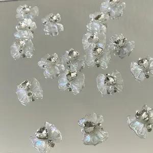 Shinny Bow with K9 Crystal for Nail Art, DIY, and More - Perfect for Creative Nail Designs stilettos nail 3 d woman diy halloween bow decor rhinestone nail handmade armor bow charm Christmas Nails Kawaii Flatback rhinestone design custom hand Square