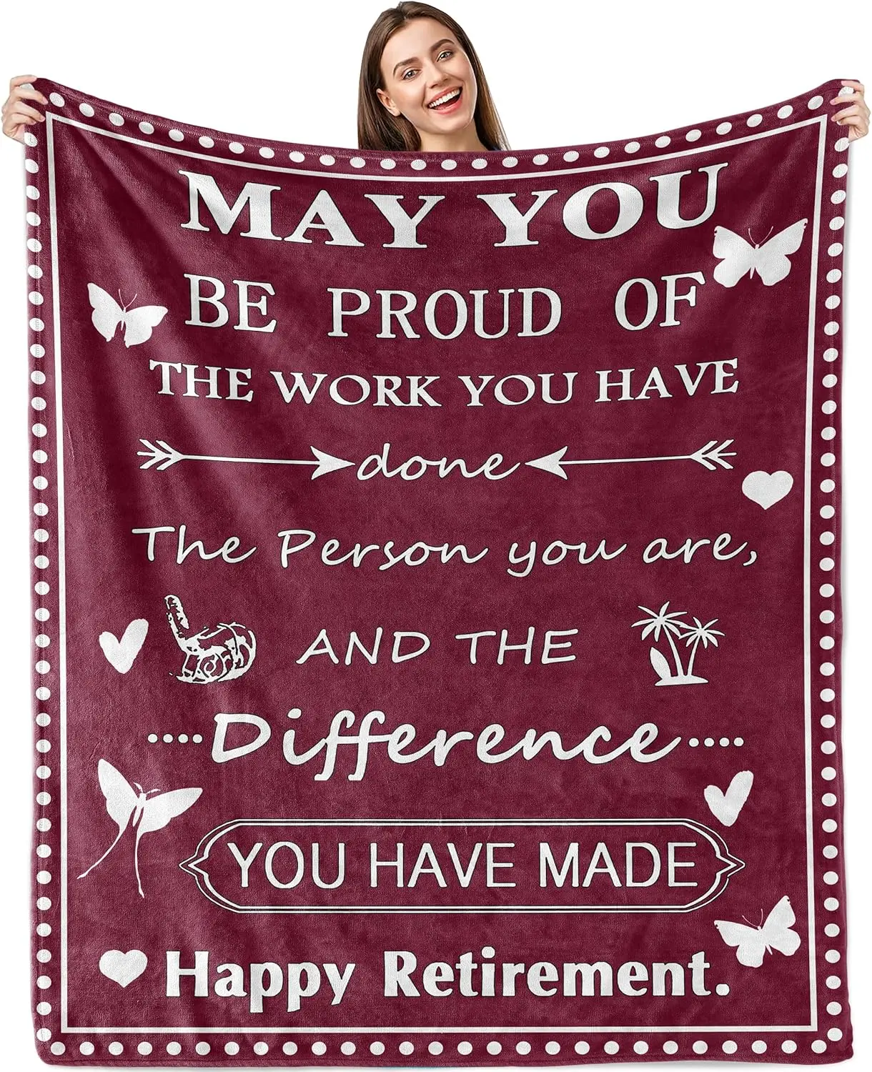 Retirement Gifts for Women 2024,Happy Retirement Blanket for Women 60"x 50",Boss Coworkers Retirement Farewell Gifts,Best Retired Gifts for Parents Grandparents Mom,Retirement Throw Blanketa