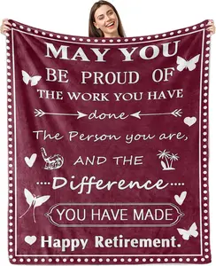 Retirement Gifts for Women 2024,Happy Retirement Blanket for Women 60"x 50",Boss Coworkers Retirement Farewell Gifts,Best Retired Gifts for Parents Grandparents Mom,Retirement Throw Blanketa