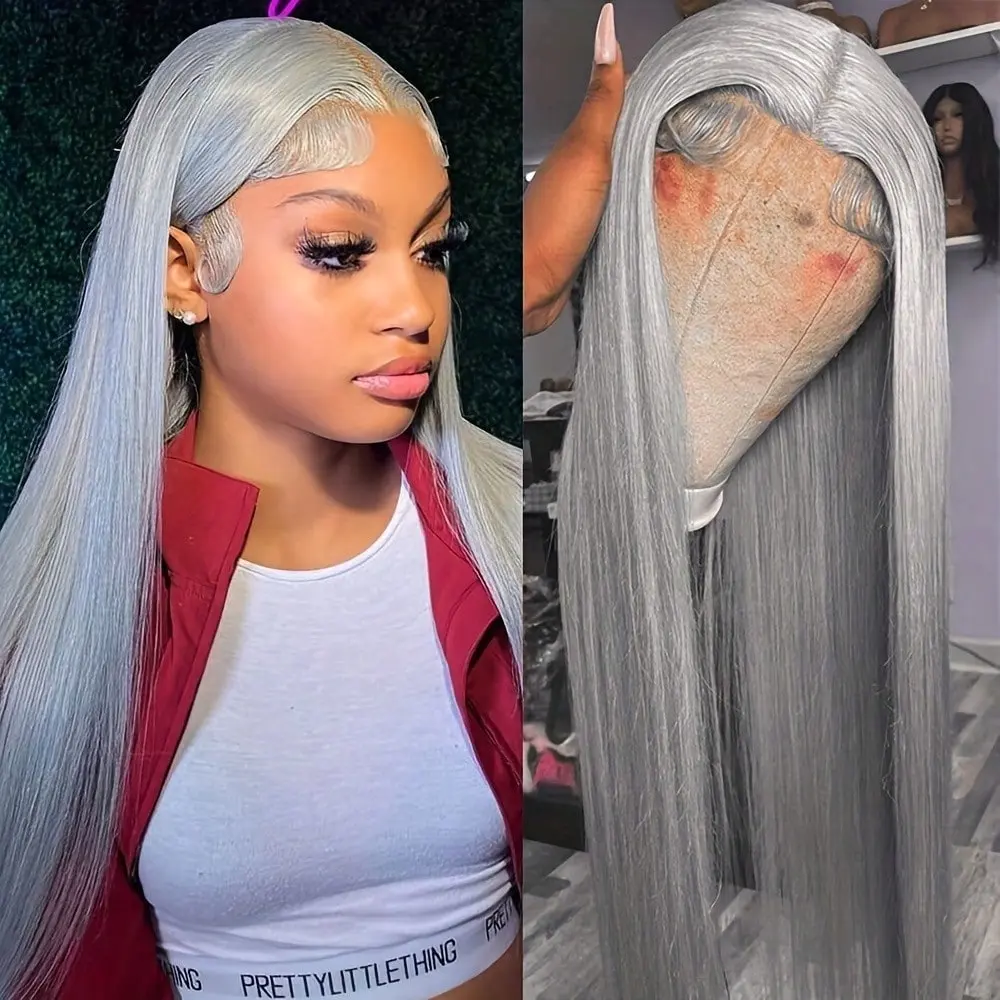 Long Straight Synthetic Lace Front Wig for Women and Girls 13x4 Lace Front Wig 180% Density Pre-Plucked HD Deep Part Heat Resistant Synthetic Hair Wigs Glueless 26 Inch Daily & Party Wear Mother's Day Gift