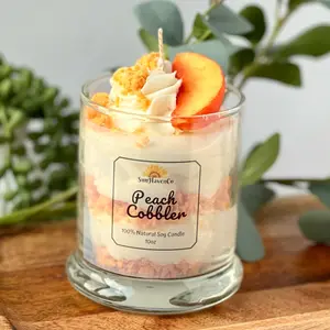 Peach Cobbler Candle,Peach Candle, Peach Scented Candle, Natural Soy Wax Candles, Whipped Candle. Birthday candle gift