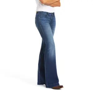 Women's Trouser Mid Rise Stretch Kelsea Wide Leg Jeans