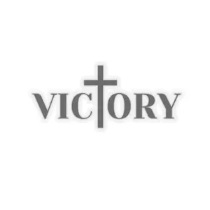 Victory Kiss-Cut Sticker Black Glossy Decorative Smooth Decor