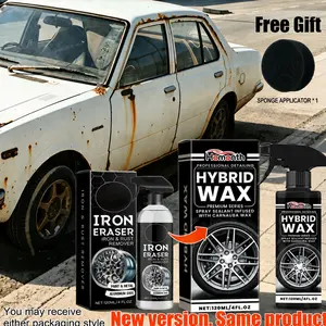 120ML Automotive Rust Remover Spray - Fast-Acting Iron & Rust Cleaner for Wheels, Rims, Metal Surfaces - Car Detailing, Detailing Products Chemicals - Safe for Most Automotive Finishes, Cars, Motorcycles