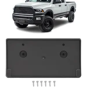 Front License Plate Holder Bracket Compatible with 2018 Dodge RAM 2500 3500 License Plate Mounting Frames Replacement for 68375635AA Black Plastic Car Accessories Truck Automotive Vehicle
