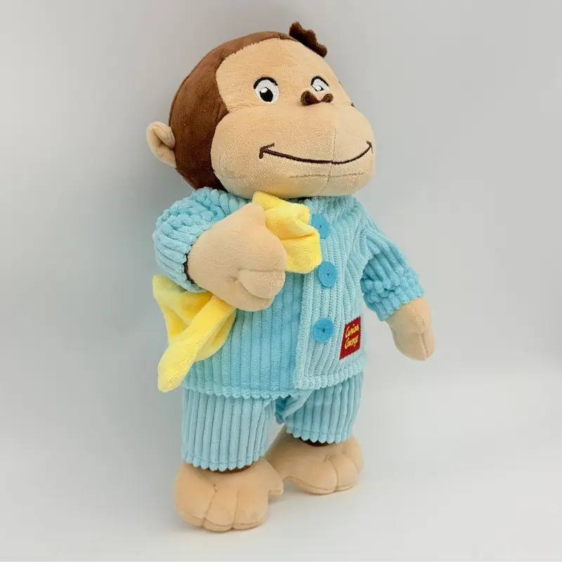 Curious George Pajama Monkey Plush Doll, Cute Bedtime‑Style Stuffed Toy gift