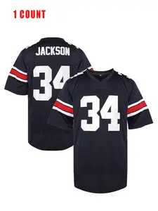 Men's Vintage Football Jersey #34 Jackson, Sporty Loose-Fit Design, Perfect Gift for Young Athletes, All Seasons Wear