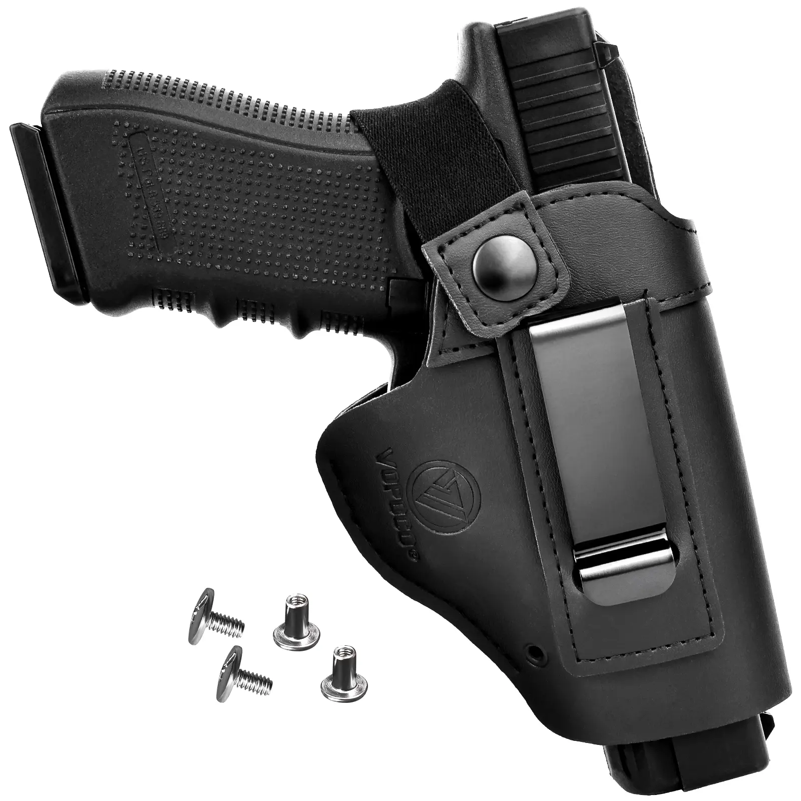 EIGIIS IWB Leather Gun Holster for Glock 17 19 42 43X, Sig P320 P365, Taurus G2C G3C, Ruger LC9 - Adjustable Concealed Carry Leather Pistol Holster Fits 9mm .40 .45 .380 Compact & Full Size
