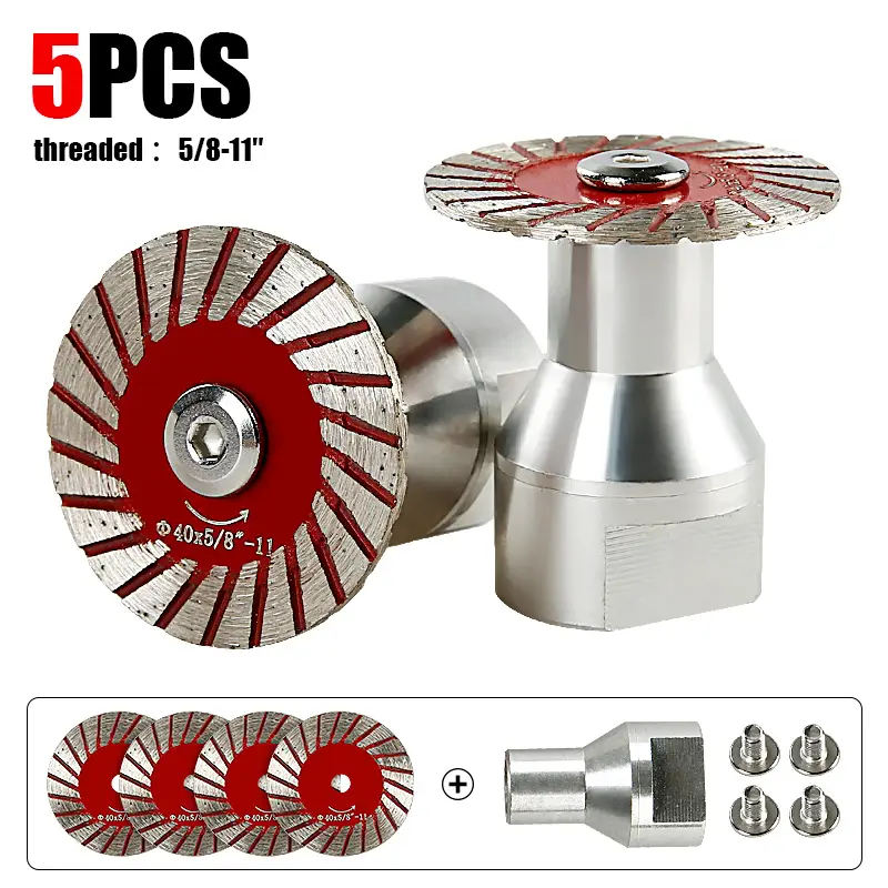 3PCS/5PCS 1.57"(40MM) Diamond Saw Blades for Granite, Marble, Sandstone, Tombstone & Stone - Angle Grinder Tool for Carving, Lettering in Masonry & DI