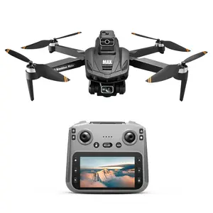 V168 Pro Max Drone , 4.5" Screen Remote Control, 200m Long Range, GPS Return-to-Home, Brushless Motors, Dual Lenses, Foldable Design, 244g Lightweight, 100m Flight Altitude, 2 Batteries