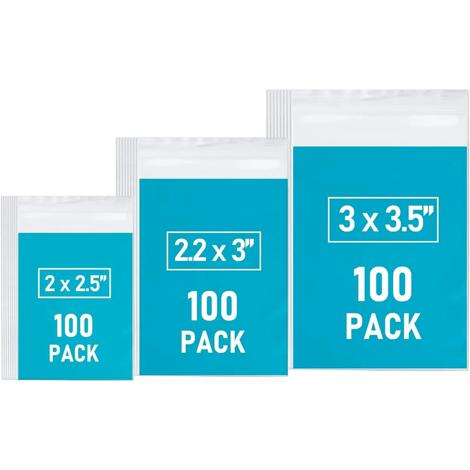 Small Plastic Bags, 300 count Assorted Sizes, Transparent, Reclosable, Clear Bags for , Daily Pills, Snack, Small Toys, Packaging